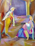 © S. Blumin, Annunciation, signed, unframed author's print of oil painting, 2000 (click to enlarge)